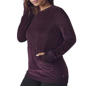 Fabletics Liane Velour kangaroo pocket pullover sweatshirt